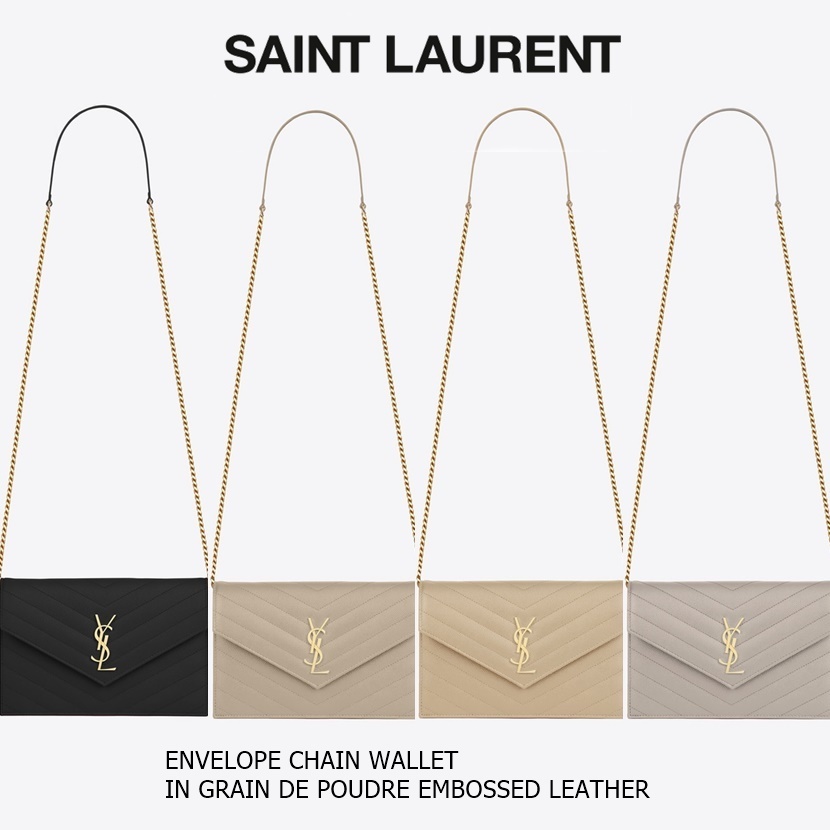 Shop Saint Laurent ENVELOPPE 2020-21FW ENVELOPE CHAIN WALLET IN Shop Saint Laurent ENVELOPPE 2020-21FW ENVELOPE CHAIN WALLET IN