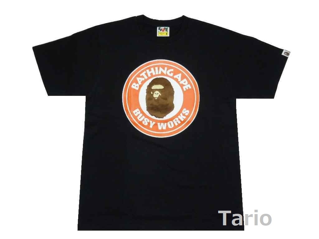 送料込！A BATHING APE（エイプ）BOA BUSY WORKS Tシャツ 黒 XL