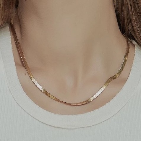 【Shapes Studio】HERRINGBONE SNAKEチェーンネックレス