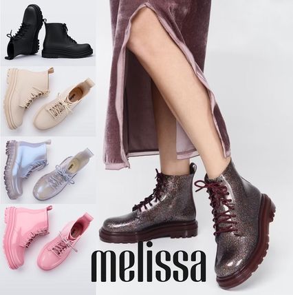 Melissa Rain Boots Platform Unisex Street Style Plain PVC Clothing Logo