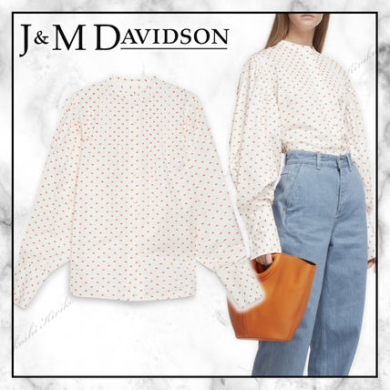 J & M Davidson Shirts & Blouses Dots Casual Style Street Style Long Sleeves Cotton Long