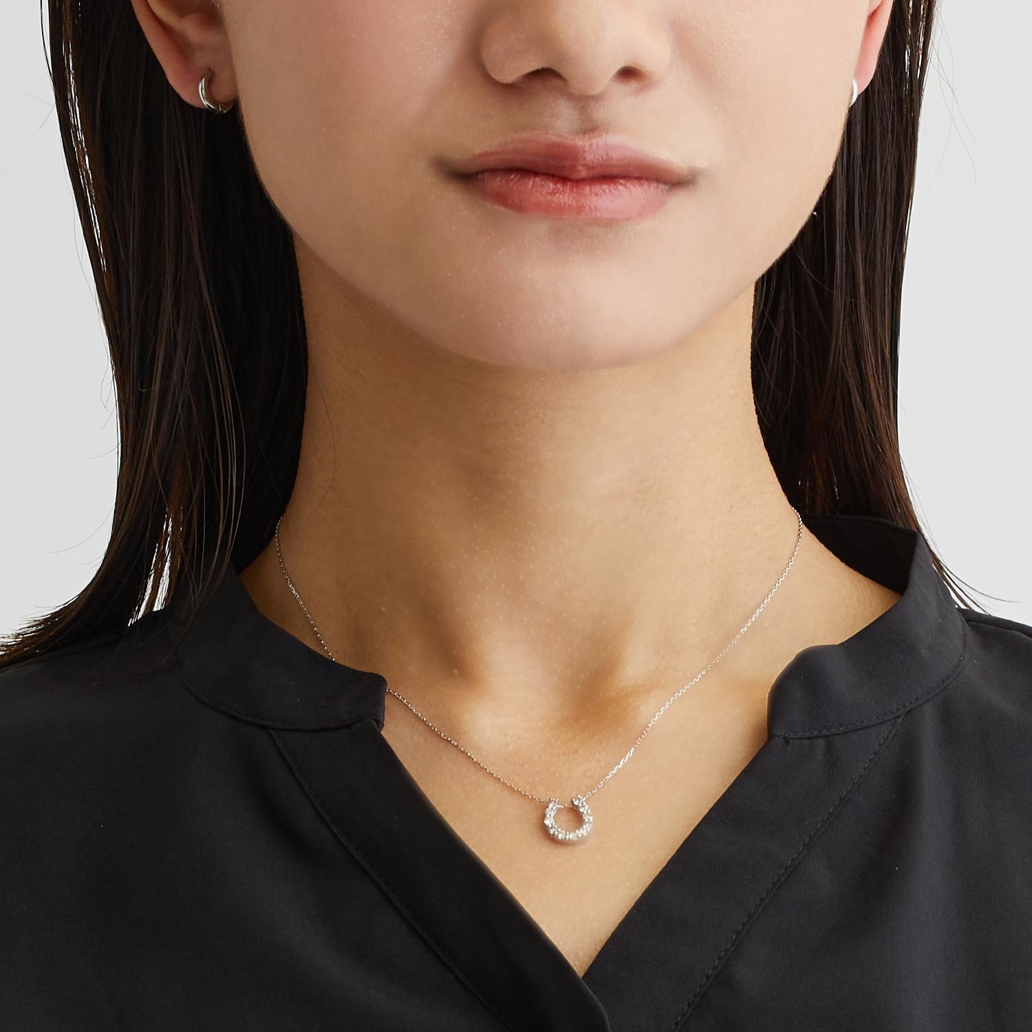 ララクリスティー 馬蹄 ネックレス 0.5ct プラチナ