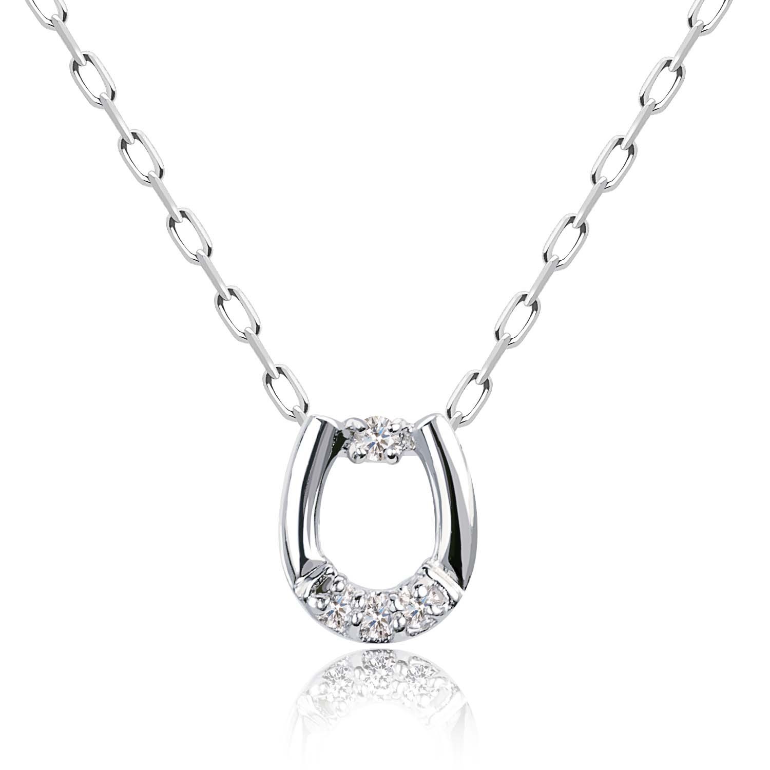 ララクリスティー 馬蹄 ネックレス ダイヤ 0.03ct プラチナ