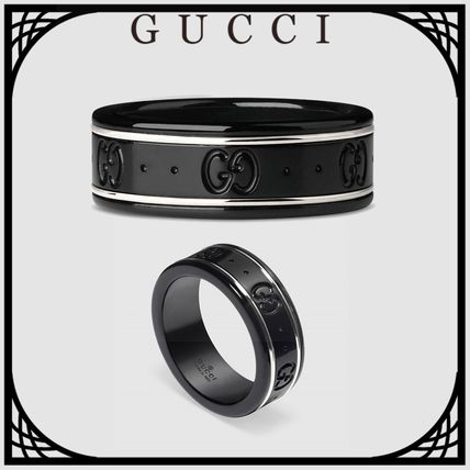 GUCCI シンバンド ホワイトゴールド/ブラックコランダム 直営店【BUYMA】