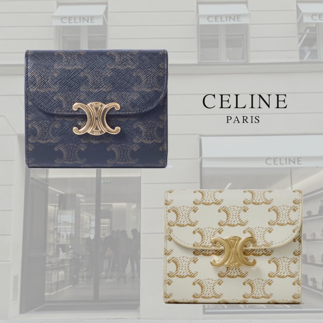 新作☆CELINE☆スモールフラップウォレットトリオンフキャンバス