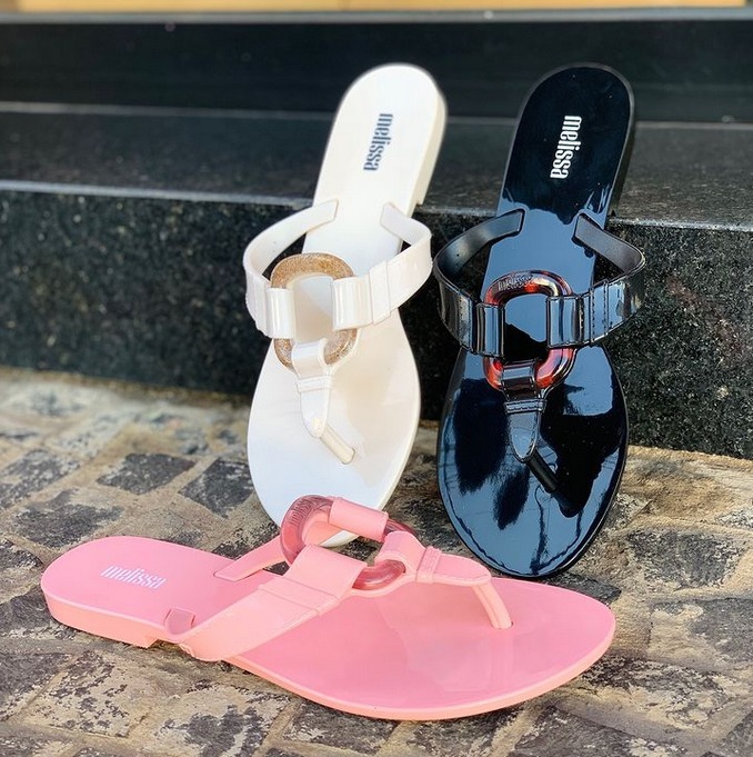 ◆melissa◆追跡付送料込 ストーンチャームビーチサンダル