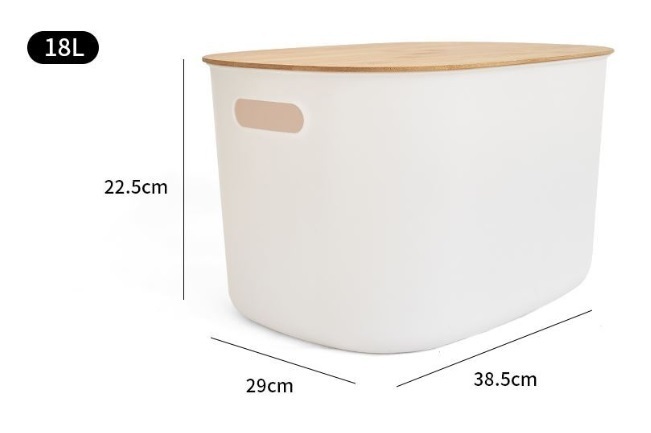 mono flat ラウンド・シンプルウッドホワイト 収納BOX 18L mono flat ラウンド・シンプルウッドホワイト 収納BOX 18L 家具