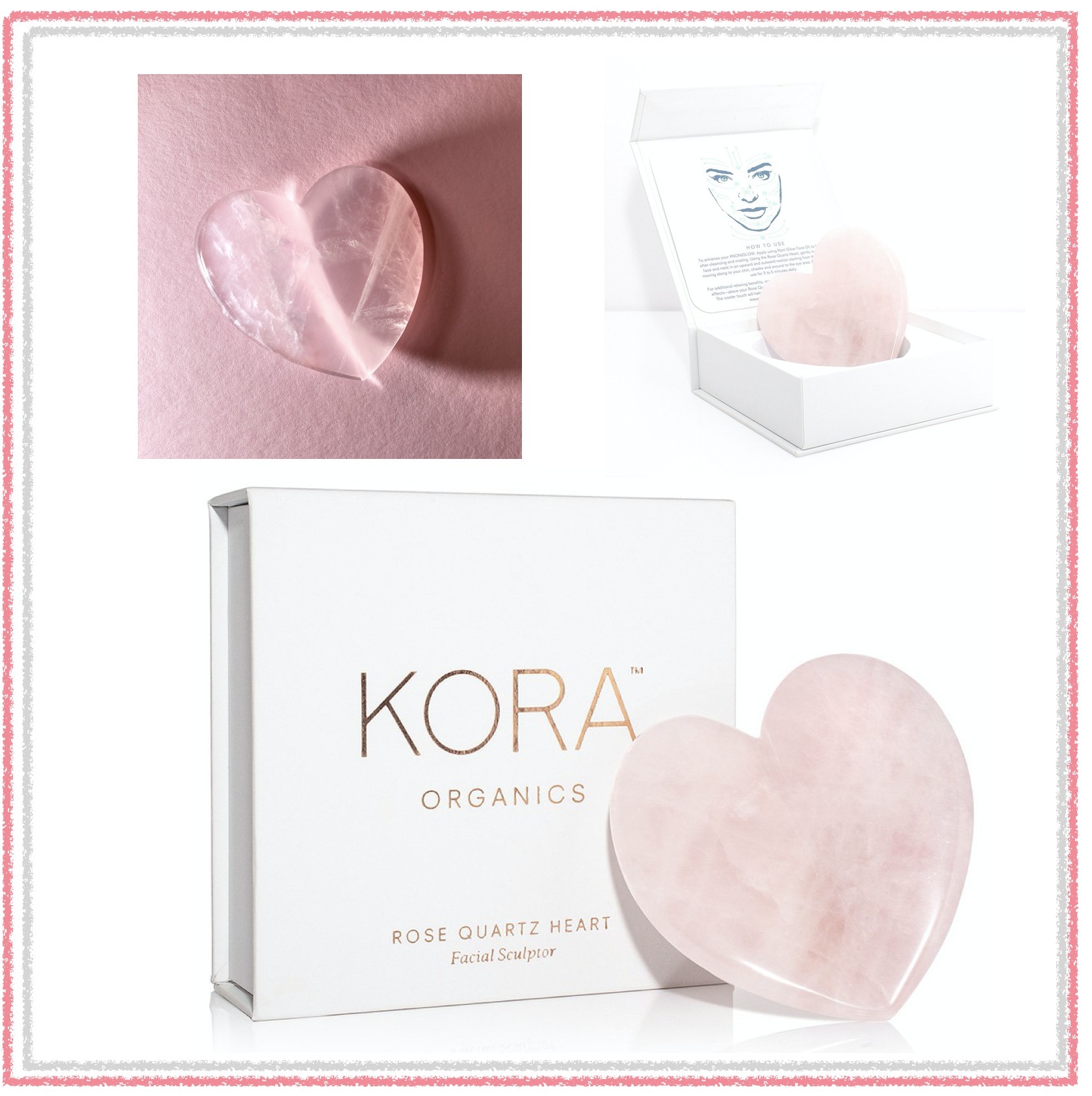 [KORA]* FACIAL SCULPTOR *ローズクオーツ ハート型かっさ