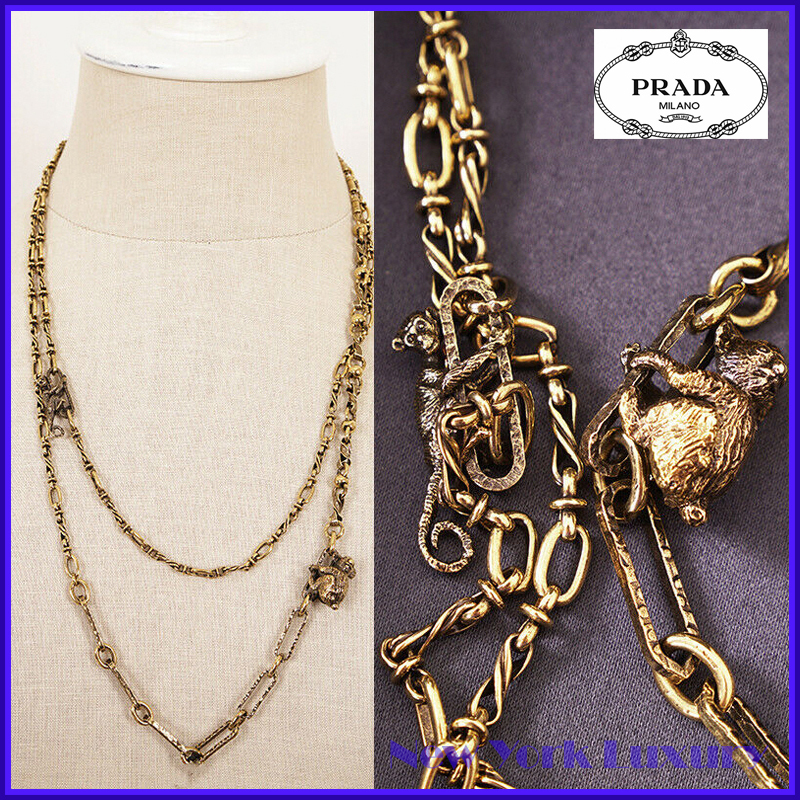 PRADA★素敵！ANTIQUED BRASS CHAIN NECKLACE