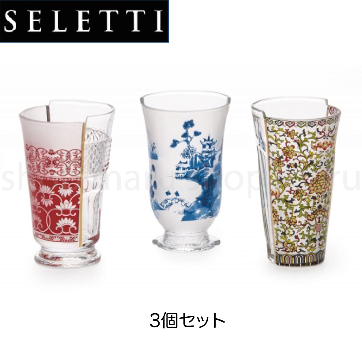 SELETTI◆お洒落 セレブ愛用◆Clarice カクテルグラス3個セット