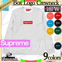 Supreme Street Style Logo Skater Style Sweatshirts