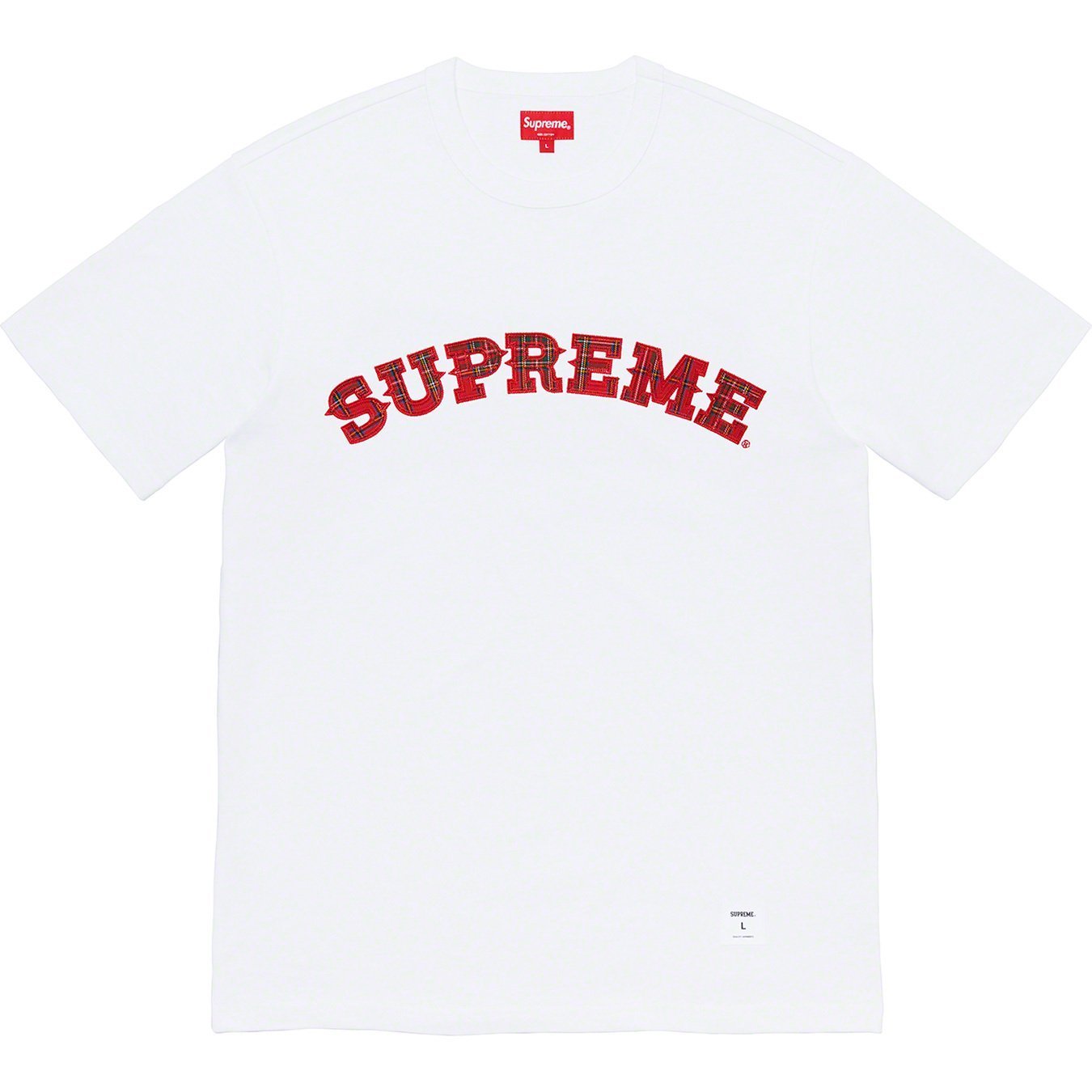 新年SALE☆Supreme Plaid Applique arc tee