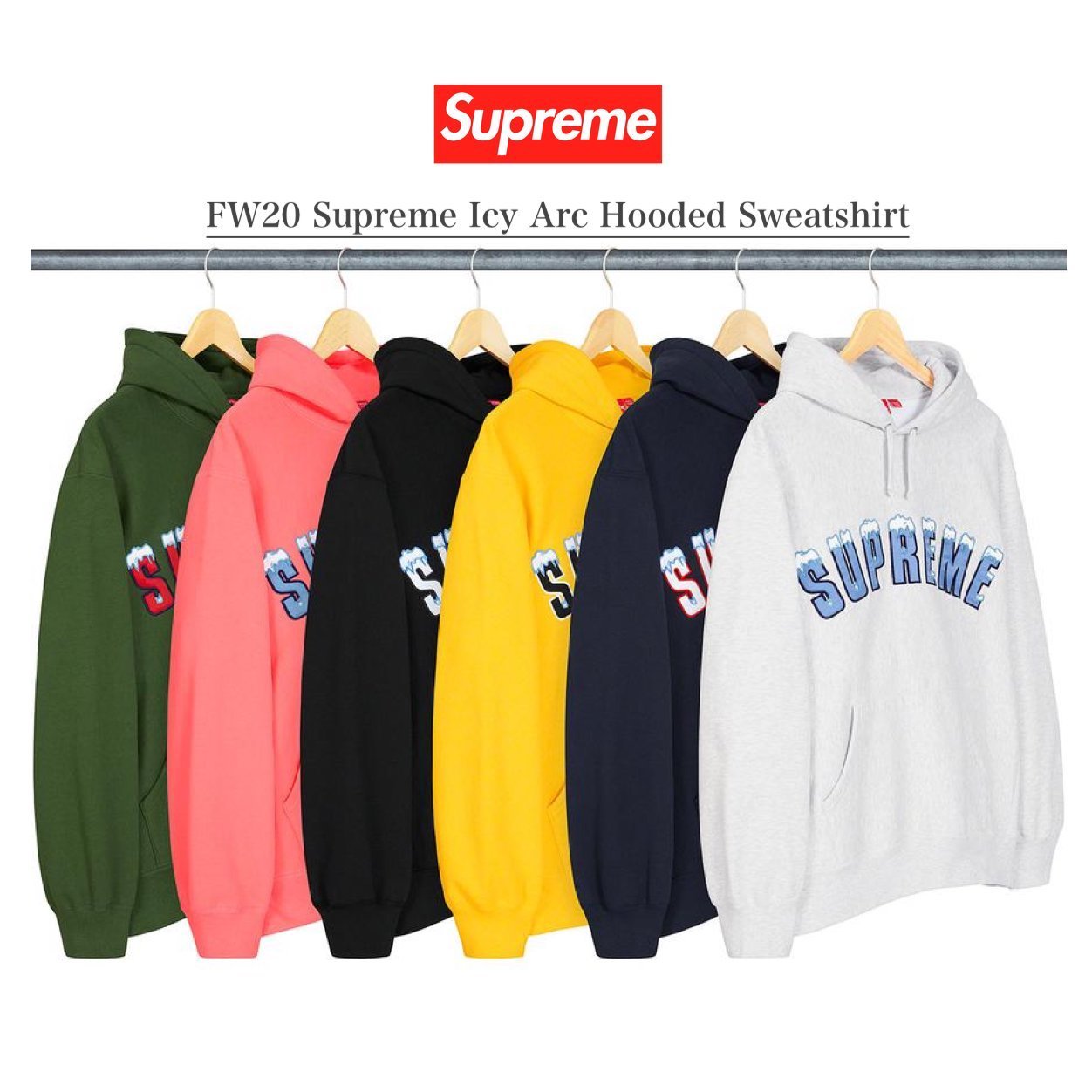 Suprem（20FW）/Icy Arc Hooded Sweatshirt