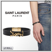 SAINT LAURENT YSL レザー ブレスレット ゴールド 人気