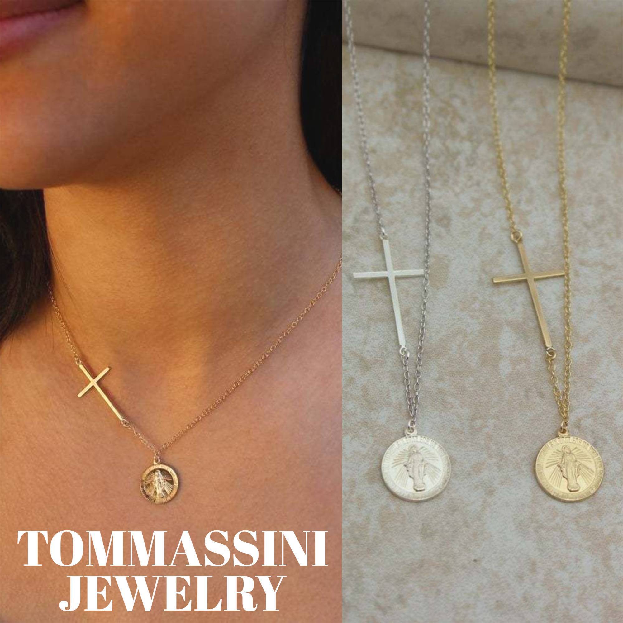 【TommassiniJewelry】国内発送 Siway Crossコインネックレス2色
