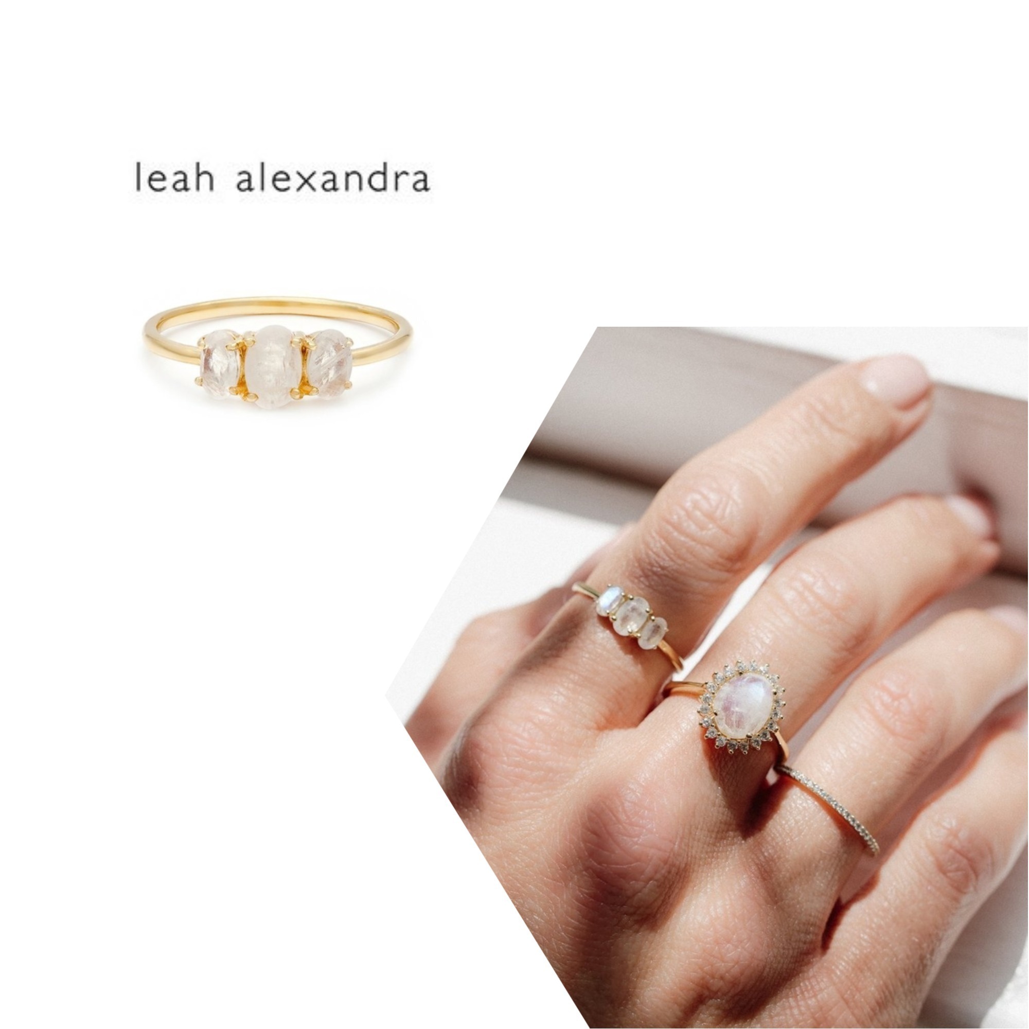 日本未上陸【leah alexandra】BIJOU RING★ムーンストーン