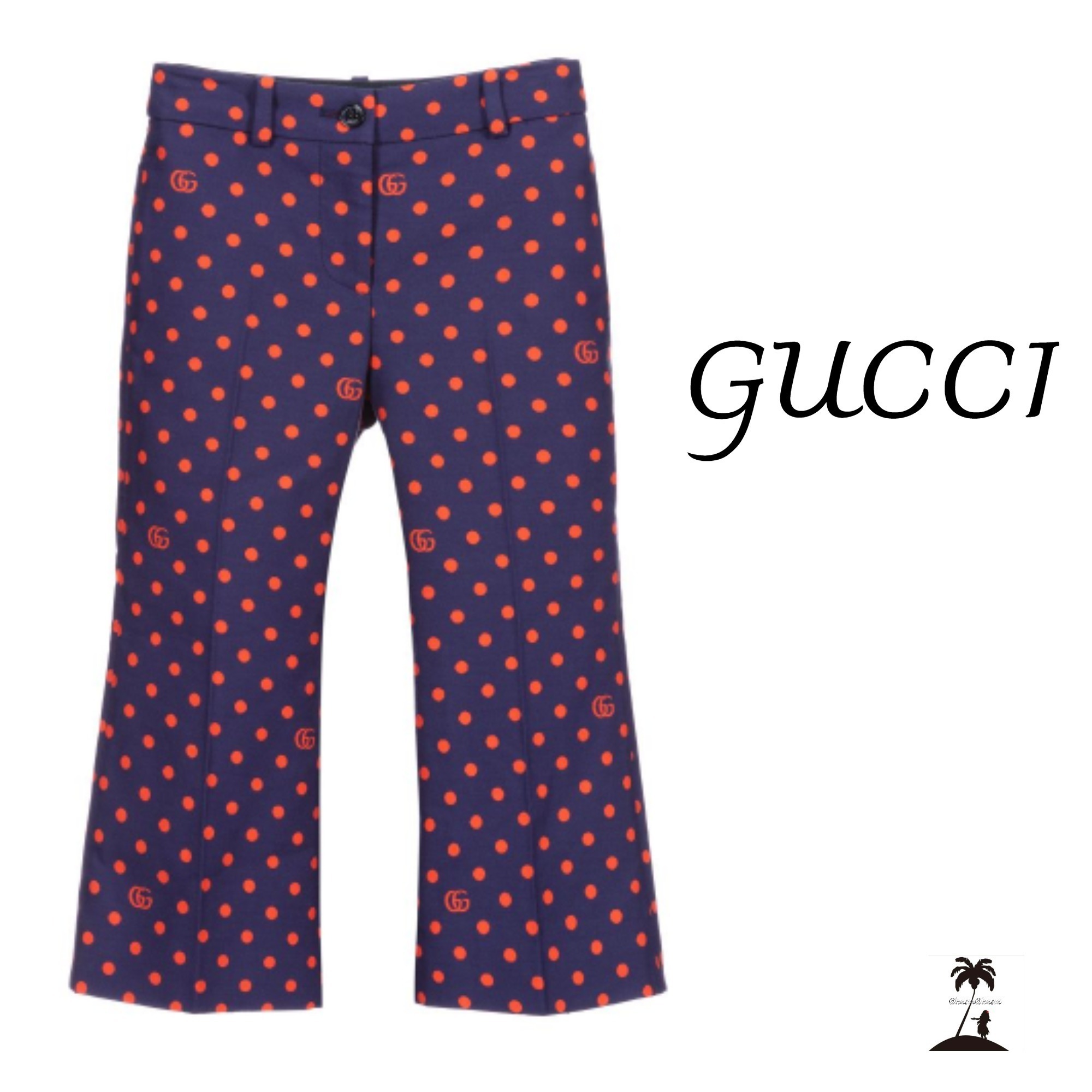 【驚きの価格が実現!】 ★GUCCI★Girls ポルカドットトラウザーズ/Blue Red & キッズ用ボトムス 【驚きの価格が実現!】 ★GUCCI★Girls ポルカドットトラウザーズ/Blue Red & キッズ用ボトムス