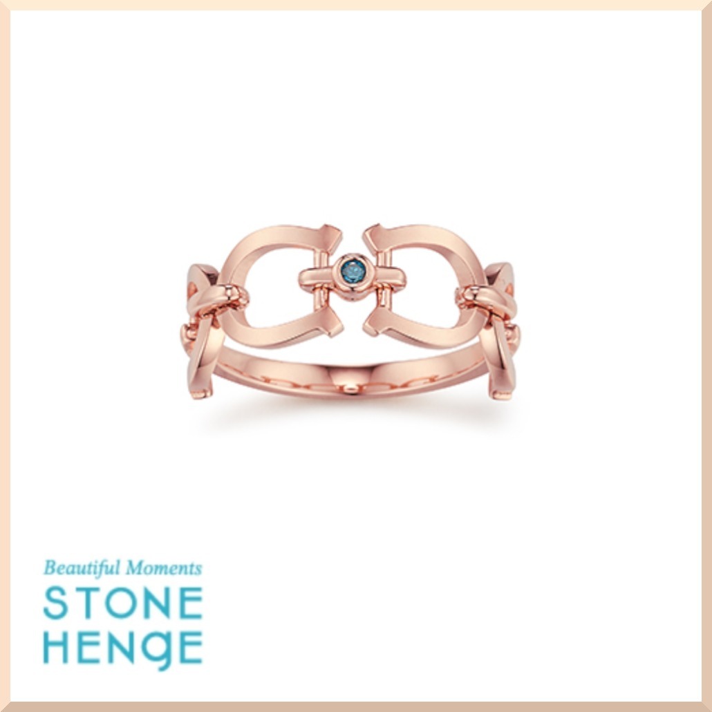 ☆STONE HENgE☆ Silhouette 14K R.G ブルーダイヤモンド 指輪