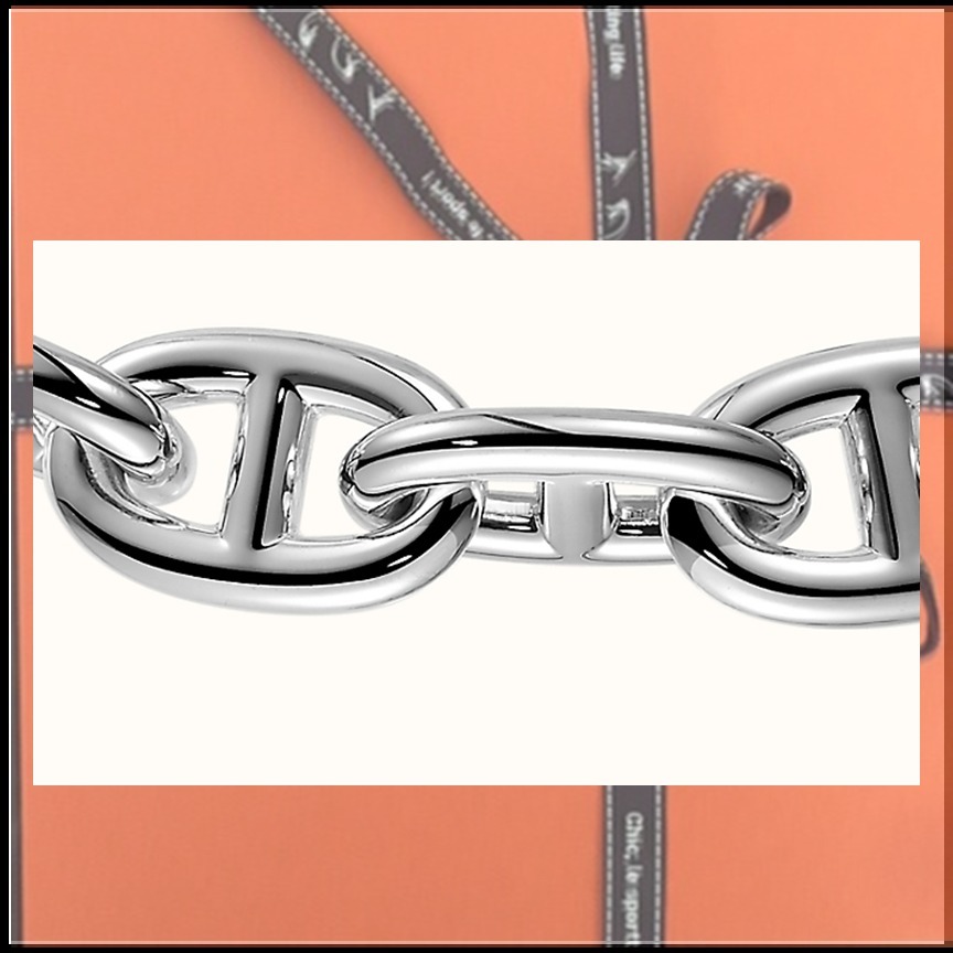 HERMES ブレスレット HERMES直営店 ♪シェーヌダンクルブレスレット Medium★関税込(4)