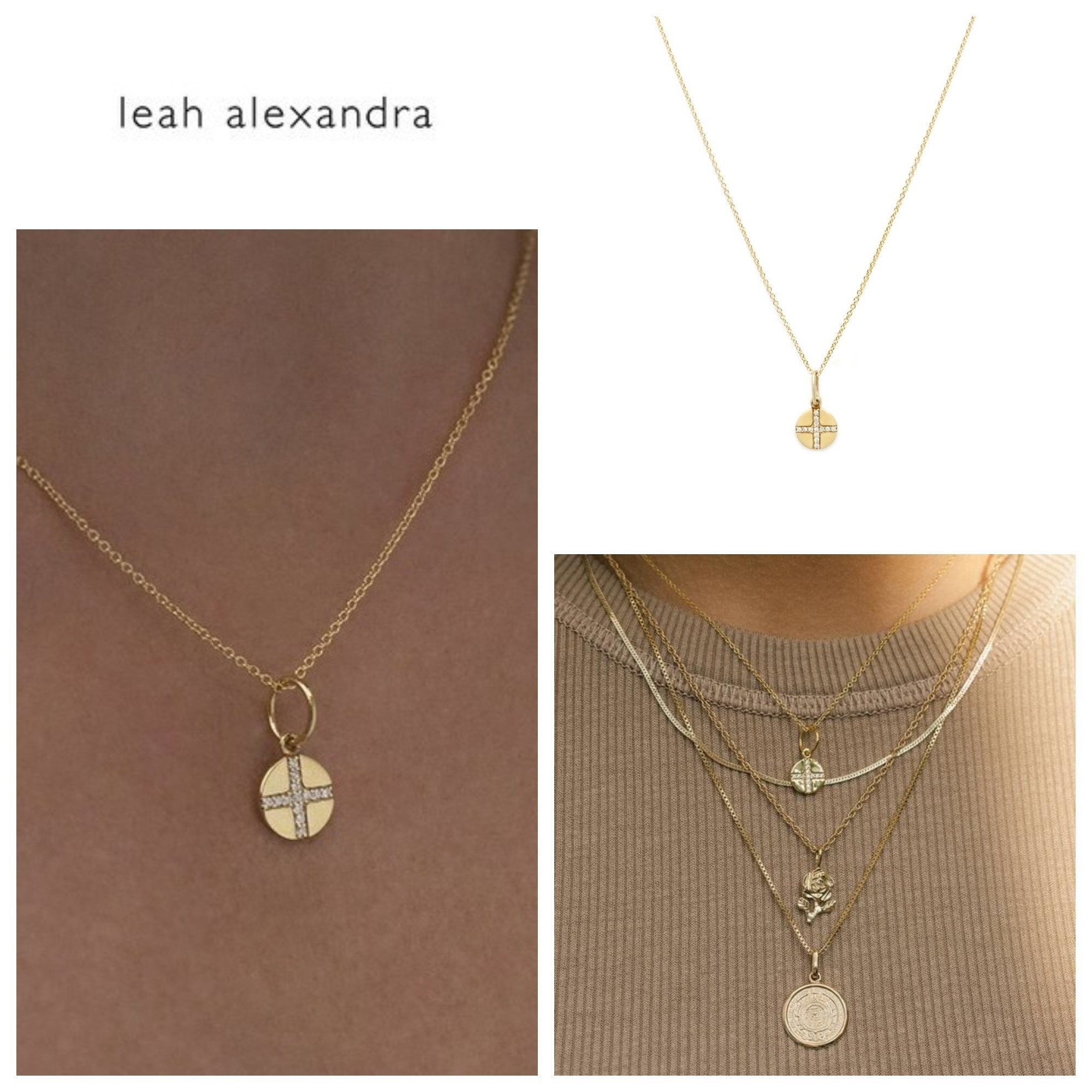 輝くクロス【leah alexandra】SEVILLE CROSS COIN NECKLACE