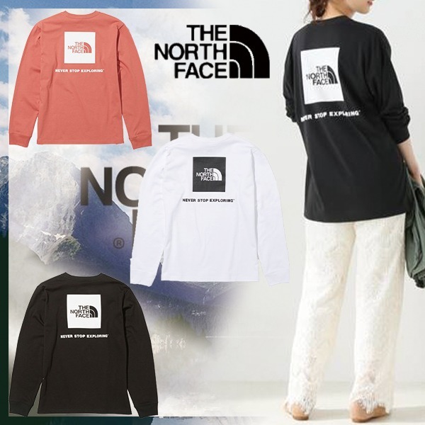 【THE NORTH FACE】NEW ロングスリーブバックスクエアロゴティー Tシャツ・カットソー 【THE NORTH FACE】NEW ロングスリーブバックスクエアロゴティー Tシャツ・カットソー