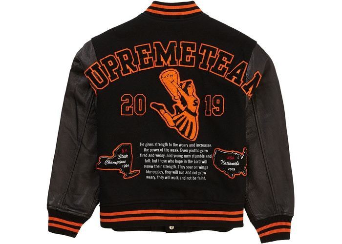 Supreme Team Varsity Jacket Black シュプリーム スタジャン (Supreme