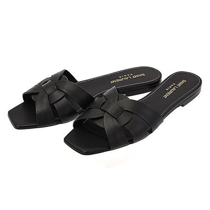 Saint Laurent More Sandals Plain Leather Elegant Style Mules Sandals