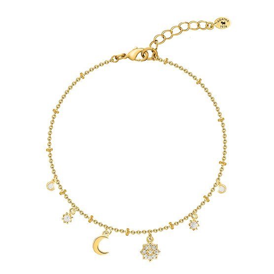 月とお花ジルコニウムブレスレット ゴールド MOONSTAR