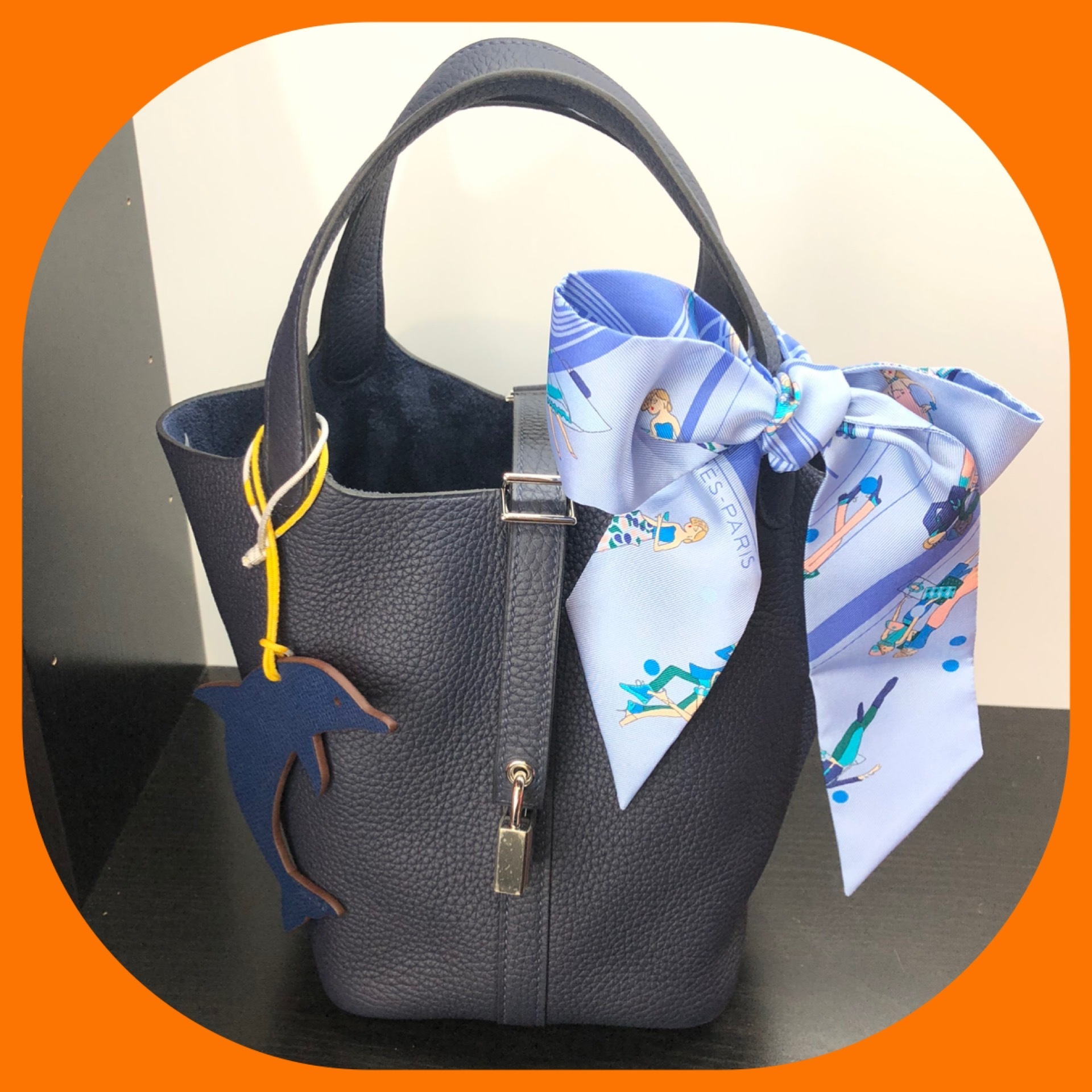 国内発送☆即日発送 HERMES ピコタンロック PM ブルーニュイ