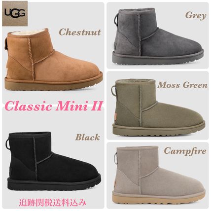 UGG Australia Flat Casual Style Sheepskin Plain Flat Boots