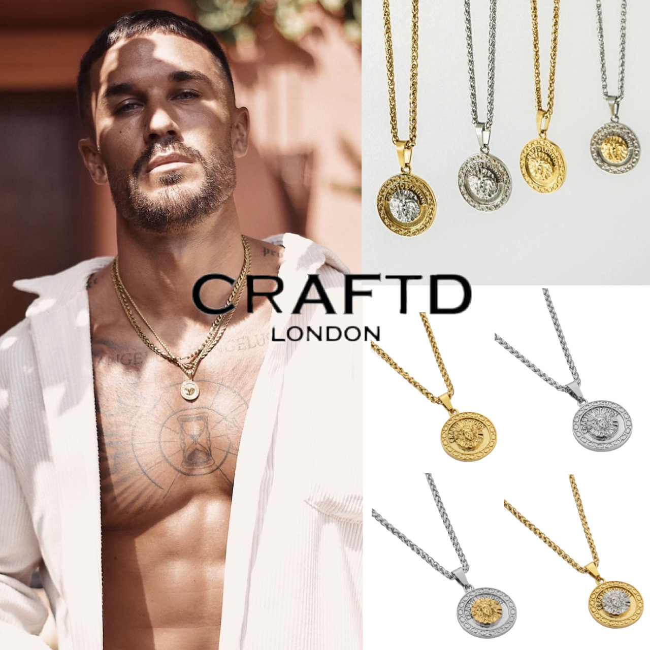 関税/送料込み【craftdlondon】メデューサメダルペンダント