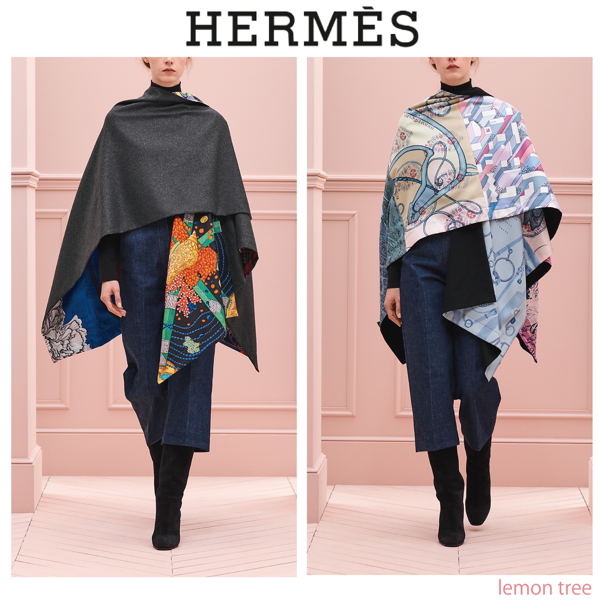 【直営店】HERMES ケープ リバーシブル サプライズカラー