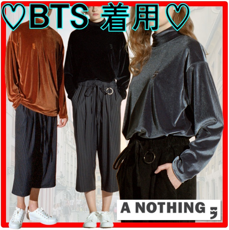 ★BTS 着用/人気★A NOTHING★ VELVET TURTLE-NECK TEE★