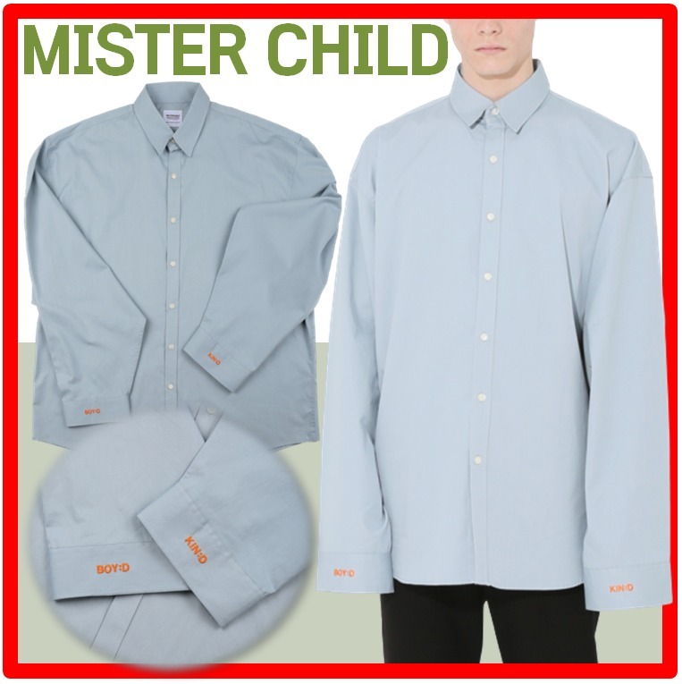 ★韓国の人気★【MISTER CHILD】★BOY:D SHIRTS BLUE シャツ★