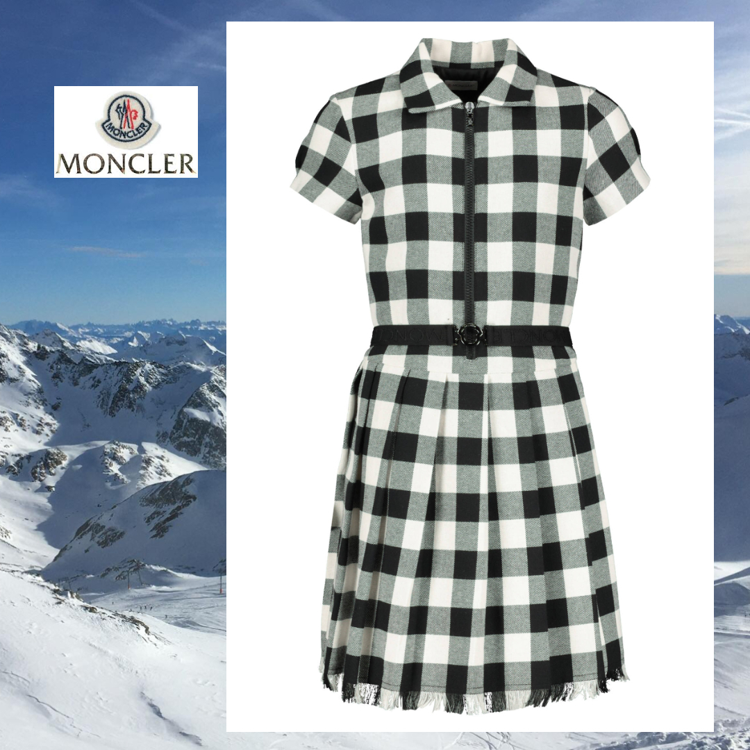 ☆MONCLER☆ ロゴウエストベルト・チェックドレス☆ 12A/14A