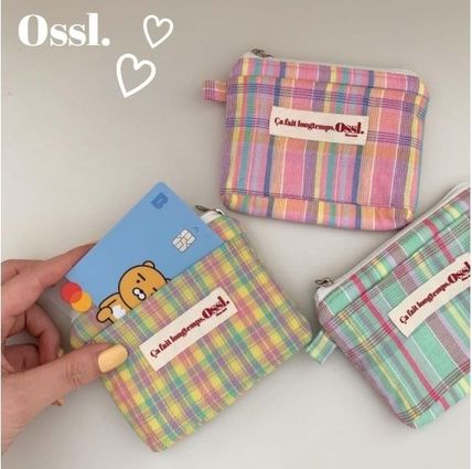 Ossl カードケース・名刺入れ 【韓国人気】 "OSSL." チェック カードケース 全3色