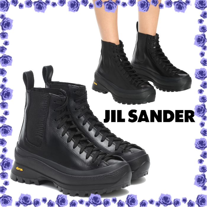 ヒート 未使用美品 JIL SANDERレースアップショートブーツ - 通販