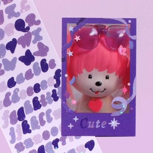 Be on D 手帳・スケジュール帳 【Be on D】 Butterfly ABC Twinkle Seal Sticker 3SET(5)