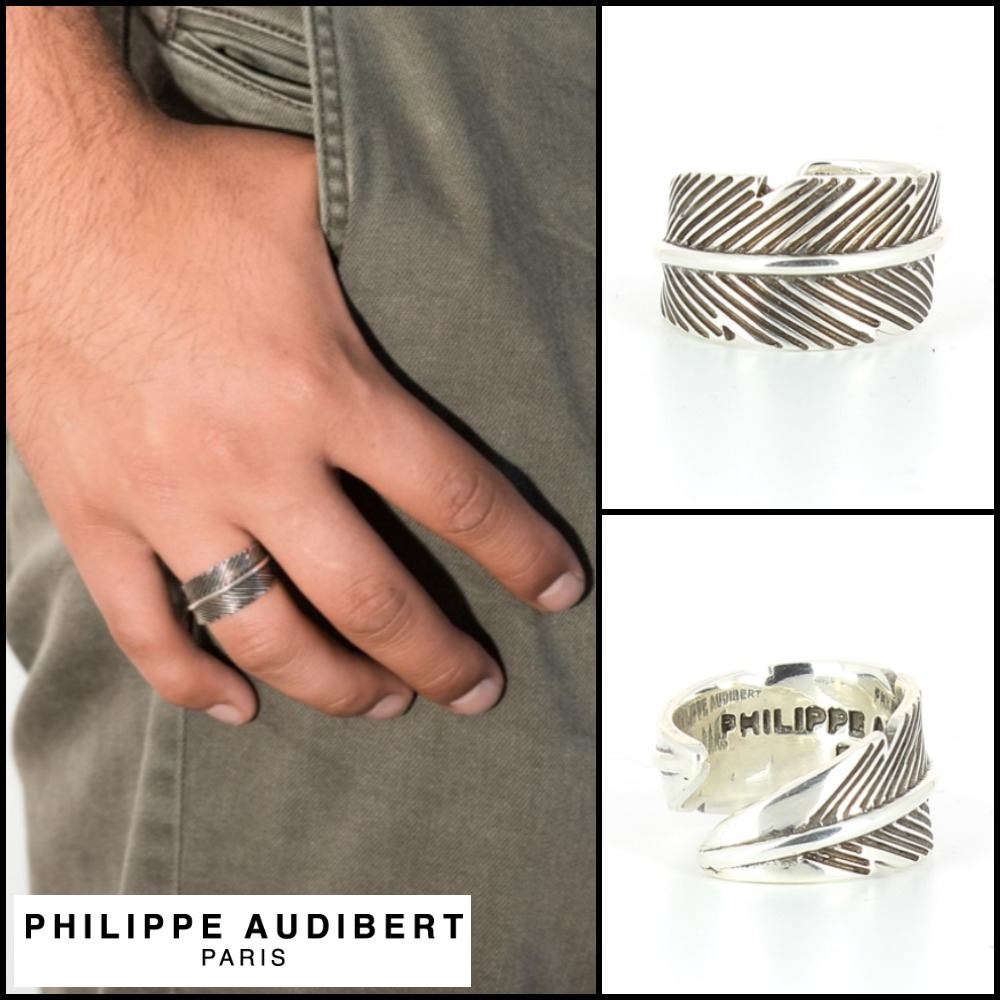 【Philippe Audibert】AHE リーフ シルバー メタル リング ♪