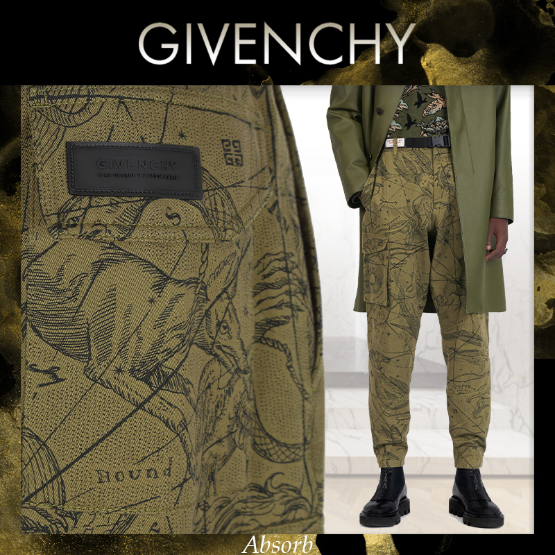 定期入れの 【20AW NEW】GIVENCHY_men/ マルチポケットカーゴパンツ / GRN カーゴパンツ 定期入れの 【20AW NEW】GIVENCHY_men/ マルチポケットカーゴパンツ / GRN カーゴパンツ