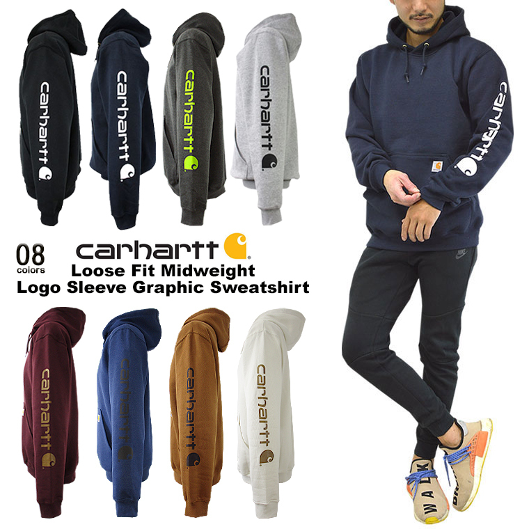 海外限定 carhartt カーハート スリーブロゴスウェットパーカー
