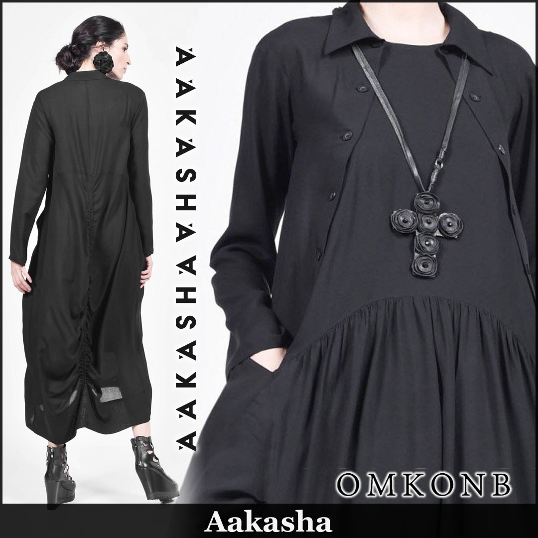 【国内発送・関税込】Aakasha サイドポケット付シャツドレス