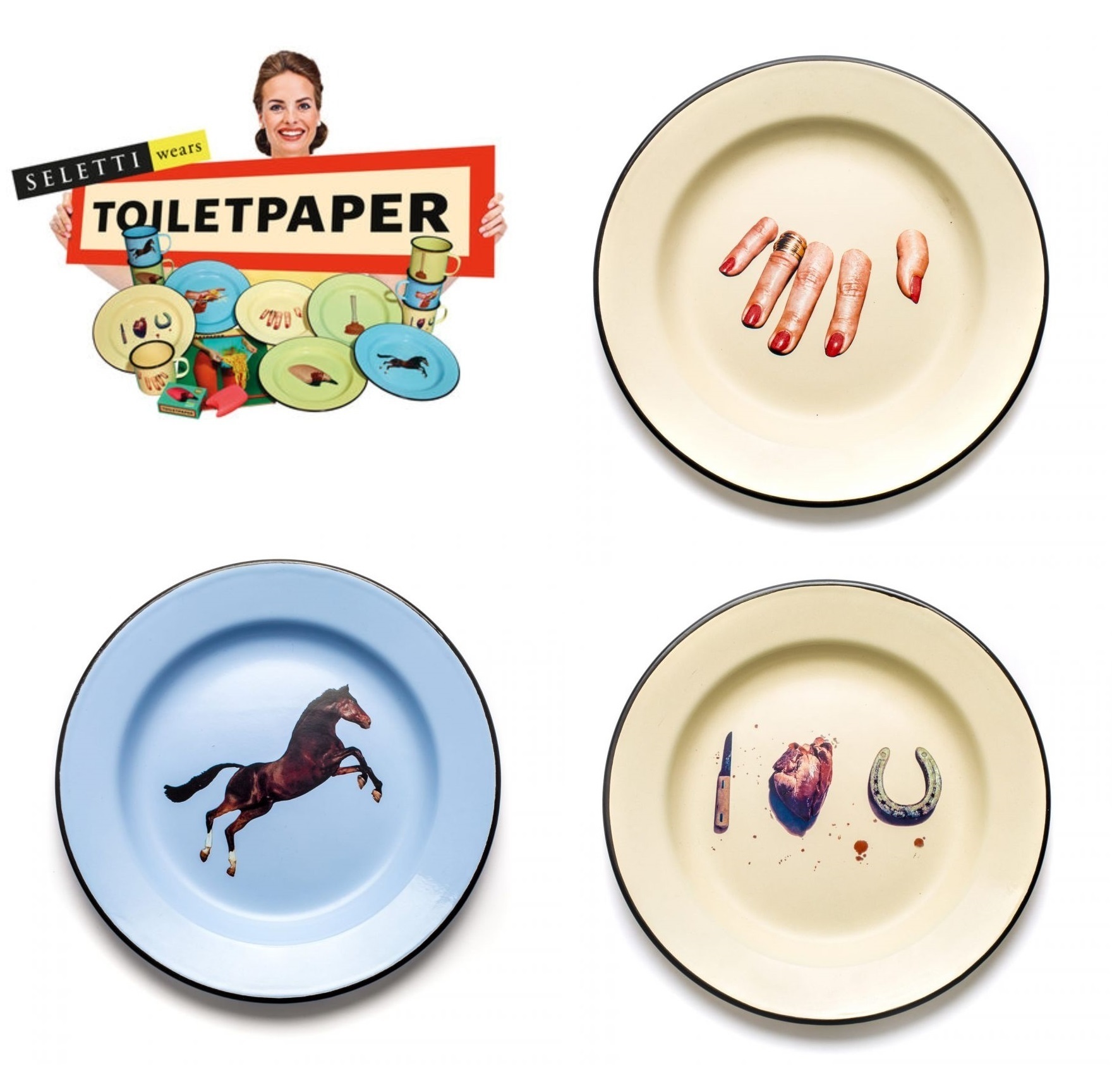国内発| SELETTI x TOILETPAPER エナメルプレート 3柄