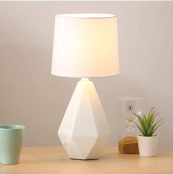 テーブルランプ 照明 ライト 高さ38cm ベッドサイド White