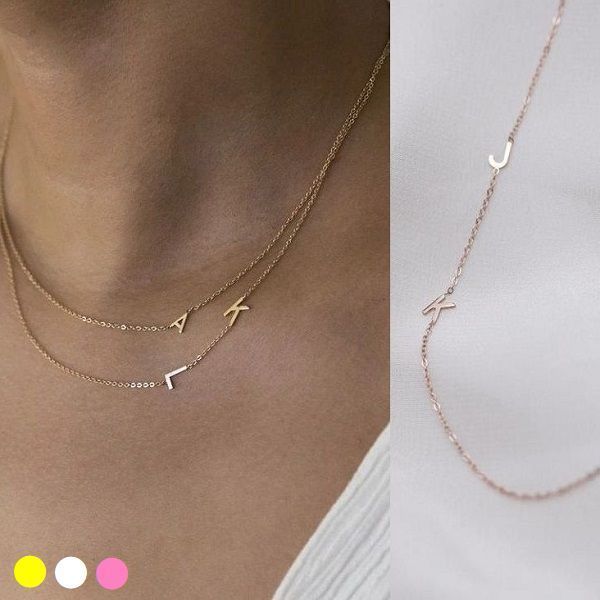 【E and E Project】14K Sidewayダブルイニシャルネックレス
