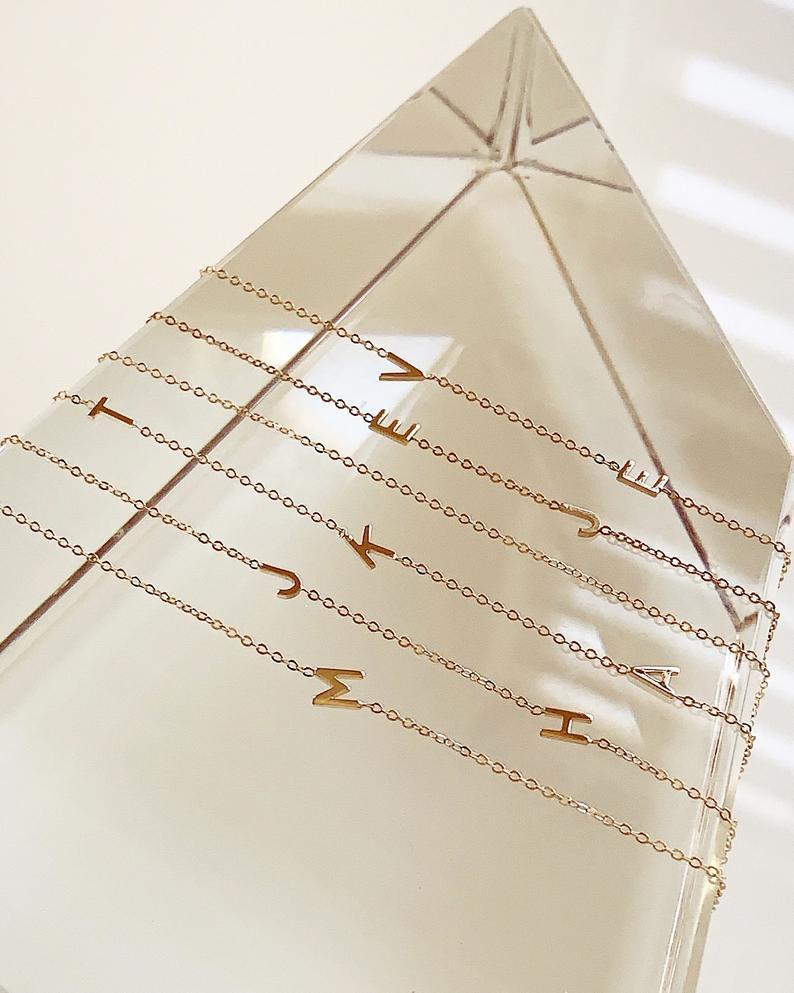 【E and E Project】14K Sidewayイニシャルネックレス E and E Project】14K Sidewayイニシャルネックレス
