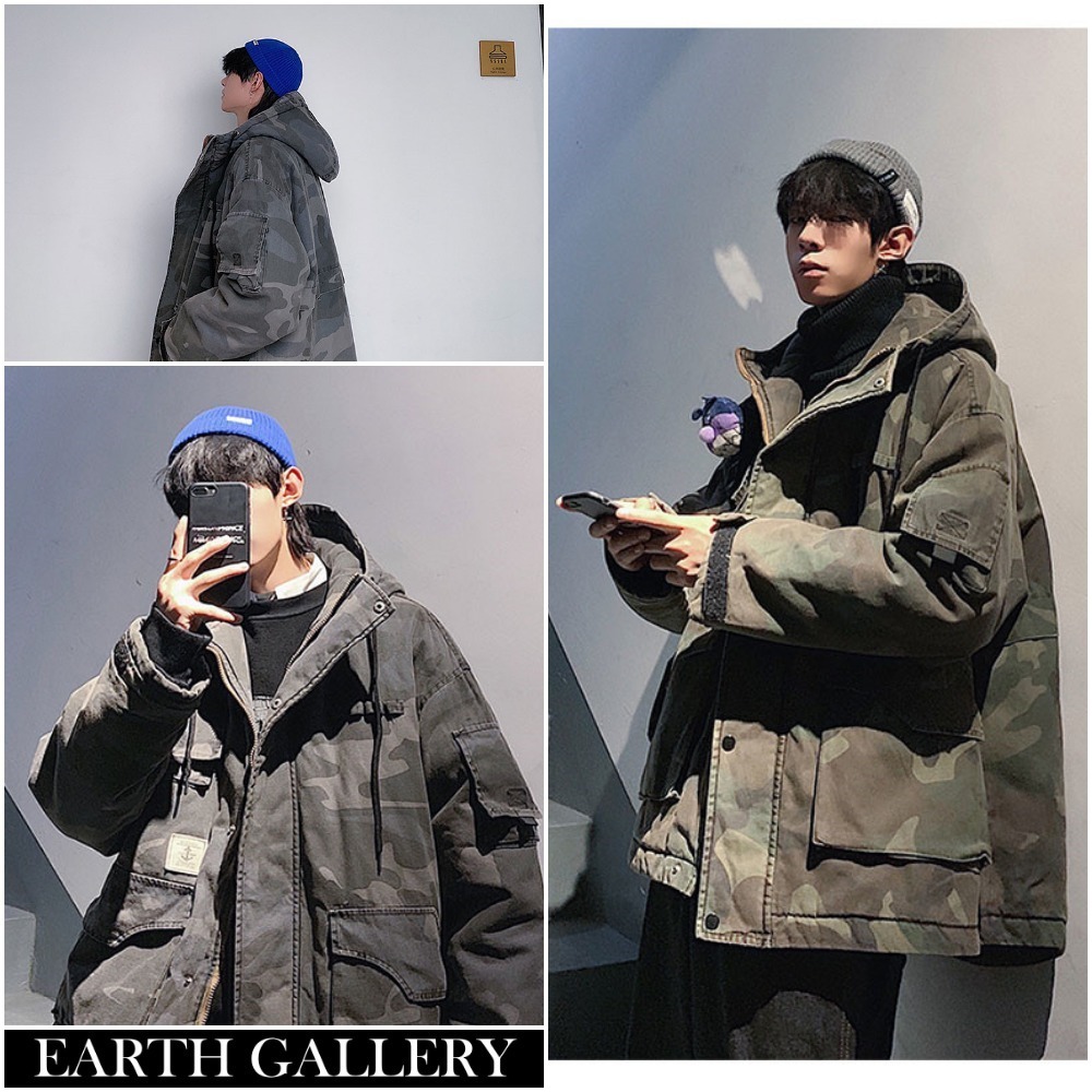 ◆メンズ 秋冬 迷彩 カモフラ ジャケット 防寒 韓国