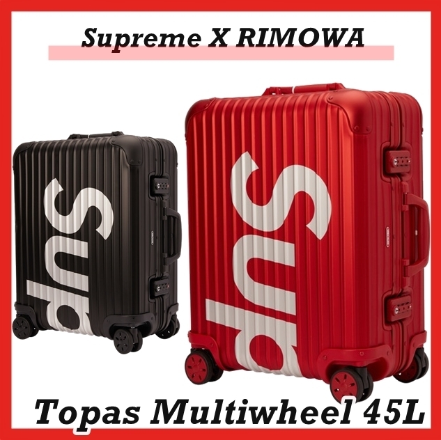 【超目玉】 Supreme RIMOWA 2018 18 SS black red 45L Multiwheel Topas スーツケース 【超目玉】 Supreme RIMOWA 2018 18 SS black red 45L Multiwheel Topas スーツケース