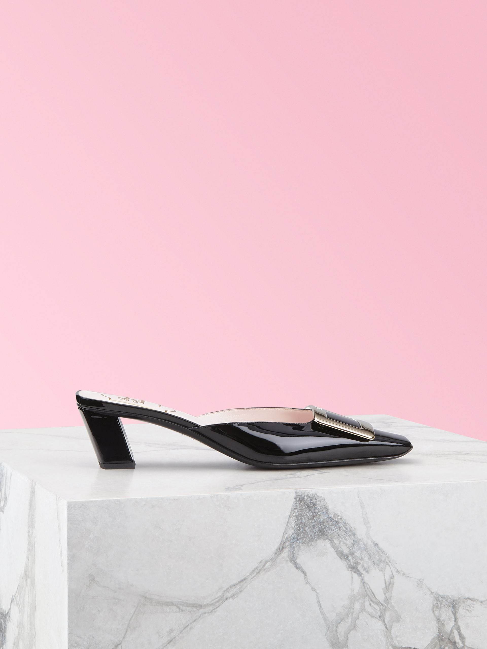 【Roger Vivier】直営店 メタルバックルトゥ シンプル ミュール Roger Vivier】直営店 メタルバックルトゥ シンプル ミュール