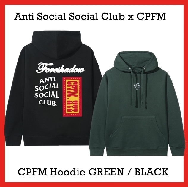 パーカー・フーディ Anti Social Social Club x CPFM Hoodie Black Green FW 20